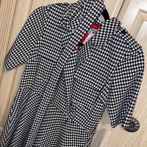 Navy Blue Houndstooth Dress